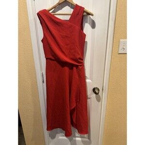 Donna Ricco Red Sheath Dress Sleeveless Ruched Size 10